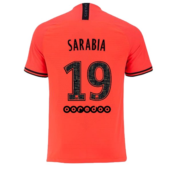 JORDAN Camiseta Paris Saint Germain NO.19 Sarabia Replica Segunda Ropa 2019/20 Naranja